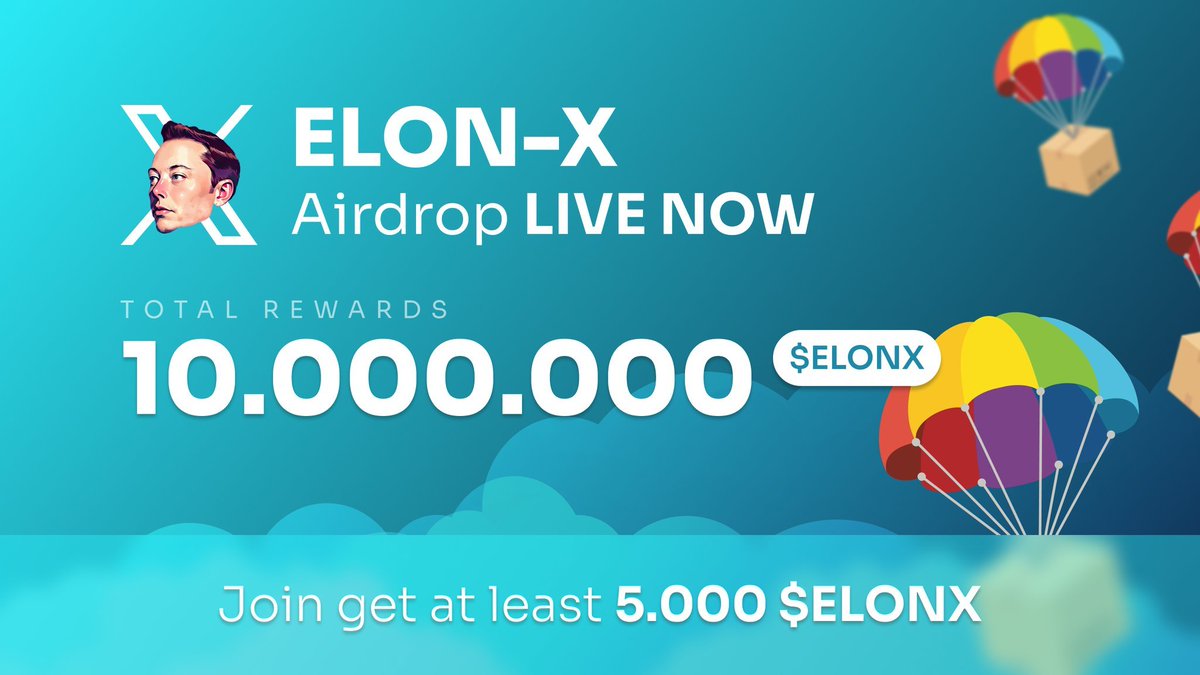 New airdrop: ElonX Finance (ELONX)
Reward: 5,000 ELONX
Rate: ⭐️⭐️⭐️⭐️
Winners: For Everyone
Distribution: 25th August

Airdrop Link: t.me/airdropinspect…

#Airdrop #Airdrops #Airdropinspector #ElonXFinance #ELONX #Crypto #Bitcoin