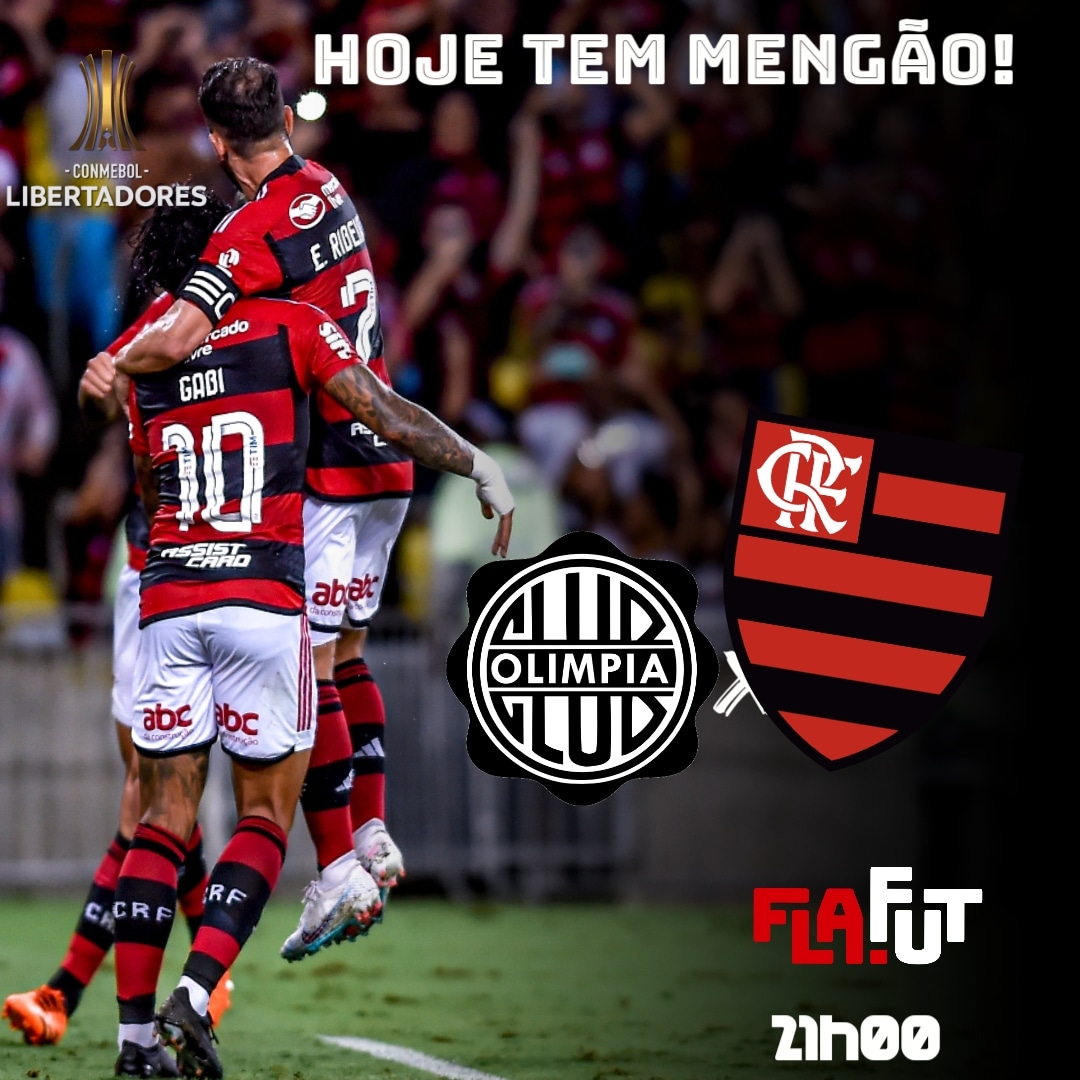 GrupoFLAFUT's tweet photo. HOJE TEM FLAMENGO!
É Libertadores. É decisão. Hoje, decidimos, contra o Olimpia, a vaga nas quartas de final. Às 21h, no Defensores Del Chaco, defenderemos o Manto. Defenderemos nosso sonho.
Para #VeLoBrilhar. Jogaremos juntos. SEMPRE.
VAMOS, FLAMENGO! VAMOS, NAÇÃO!
#FLAFUT https://t.co/xG6yJYjIyR