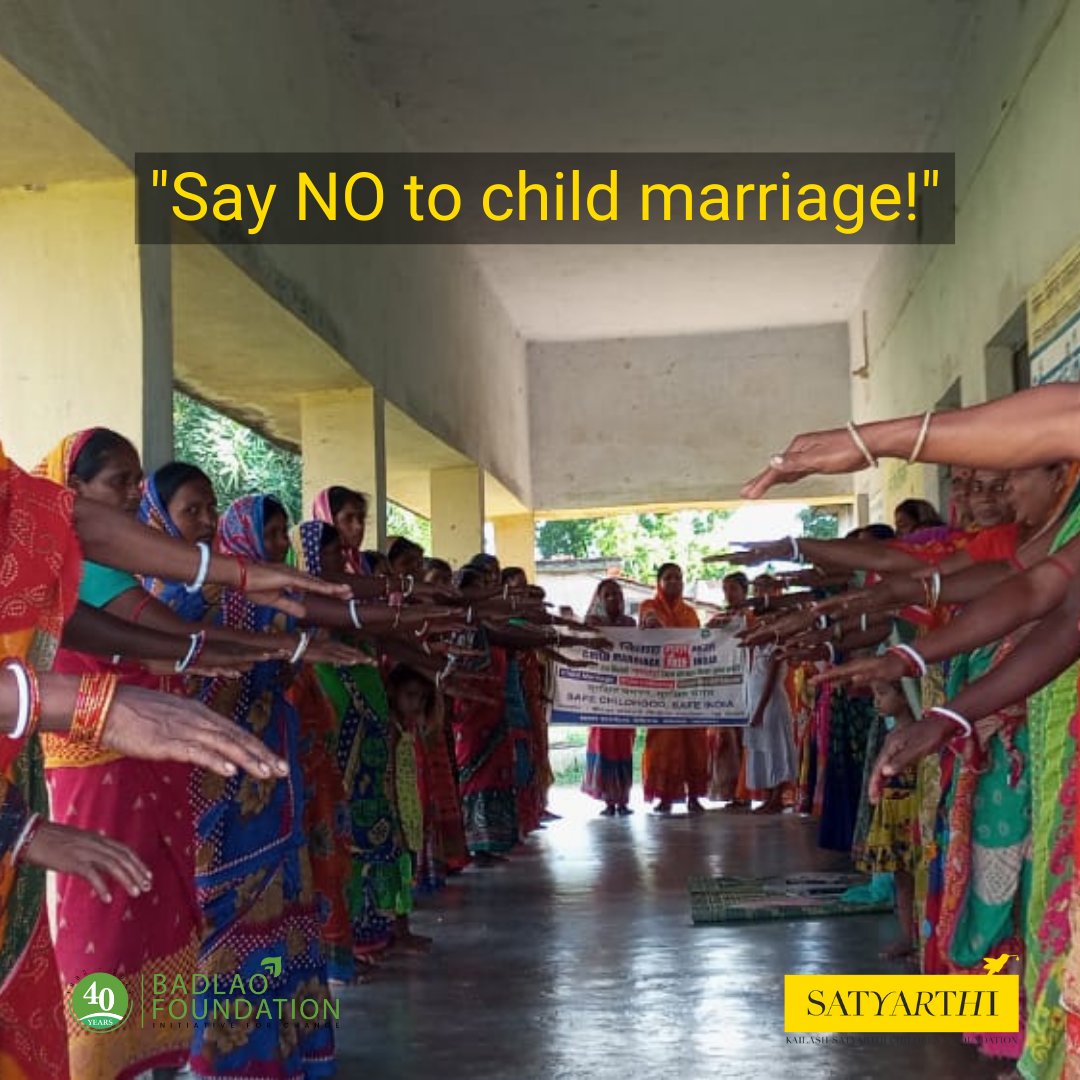 Badlao1982's tweet photo. Child marriage is a violation of human rights. It robs girls of their childhood, their education, and their health. It condemns them to a life of poverty and abuse.

 #balvivahseazadi
#freedomnow
#childmarraigefreeindia #badlao @BalVivahSeAzadi #jharkhand https://t.co/HAg3zdV86F