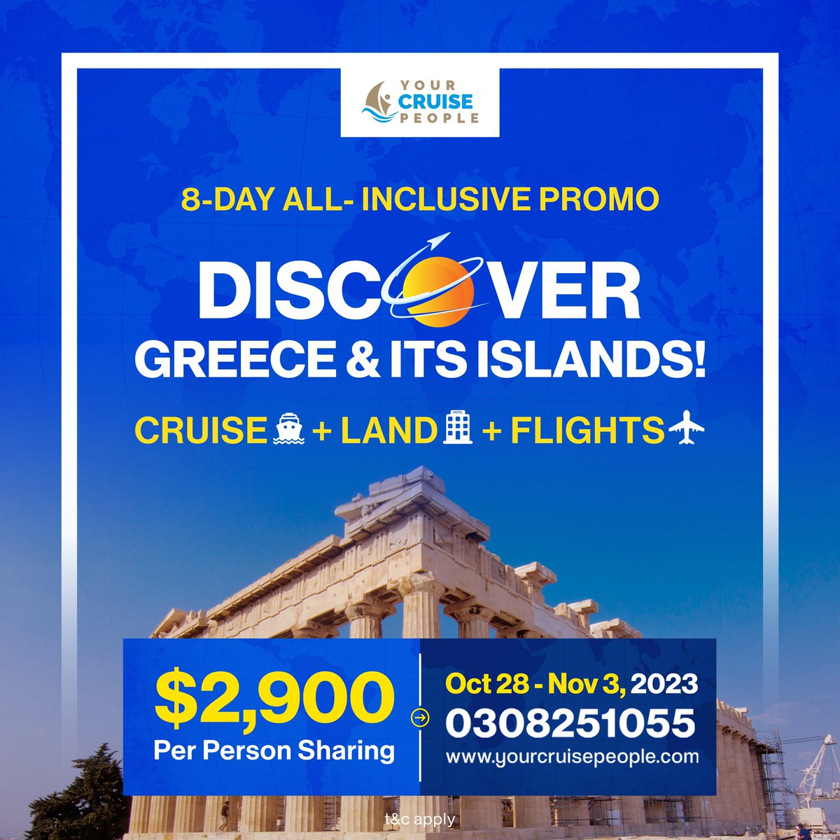 CruisePeopleGH's tweet photo. Let’s discover Greece and it’s surrounding an 8-day all inclusive cruise package 🛳️🛳️🛳️ from ‼️the 28th October to the 3rd of November ‼️

#cruise #greececruise #greece🇬🇷 #greececruise #greeceislands https://t.co/p32b4wNE0R