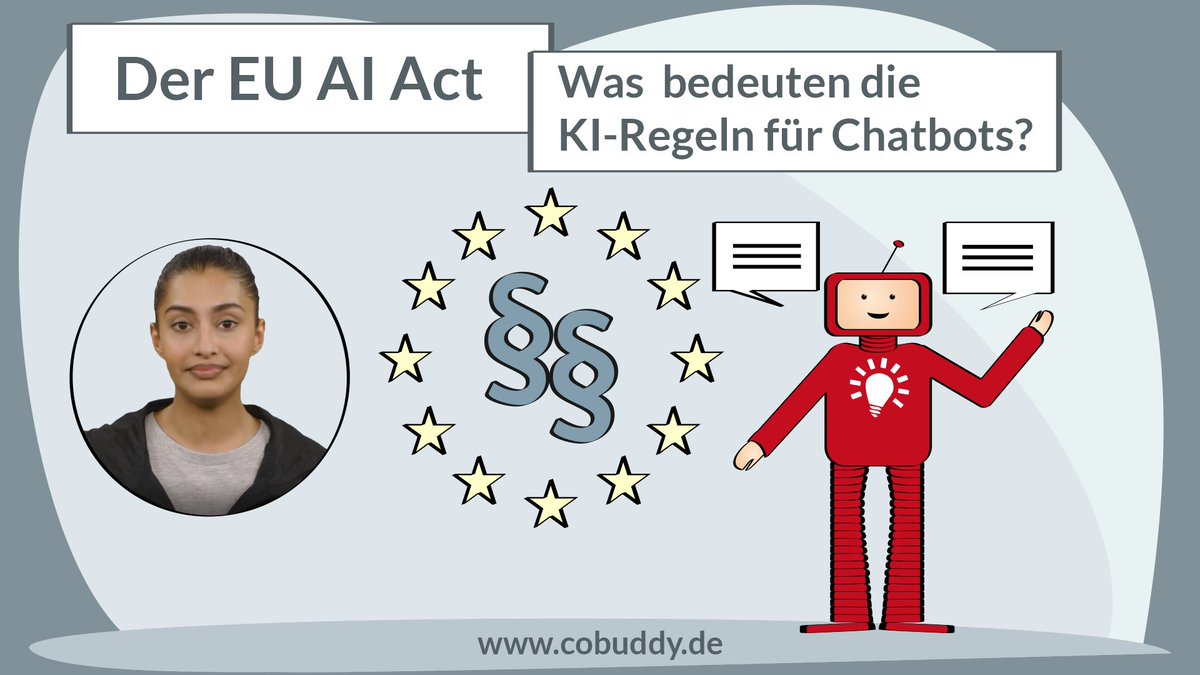 Der europäische AI Act soll den Einsatz von künstlicher Intelligenz regeln. Was bedeutet das für Chatbots? cobuddy.de/eu-ai-act-was-…
youtu.be/CMStUjcWams
#AIAct #regulierung  #Chatbots #KIAvatar #Alisha #Erklärvideo #KIChatbot #WatsonAssistant #IBMWatson @IBMWatson