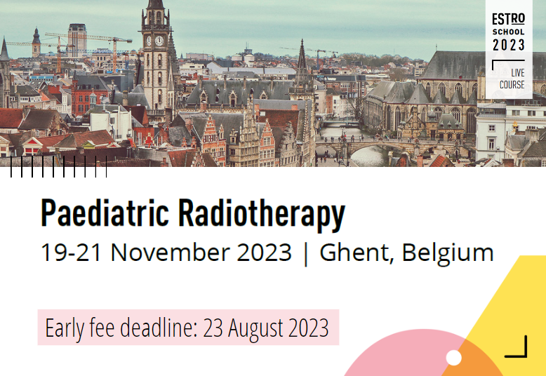 👨‍🎓 Join our course on Pediatric Radiation Oncology, co-organised by <a href="/intpros1/">Paediatric Radiation Oncology Society (PROS)</a>  and ESTRO to gain comprehensive knowledge in managing childhood cancer with the application of radiation therapy.
📅 Register 👉 bit.ly/45dw7Bv
#radonc #Pediatrics #medicaleducation