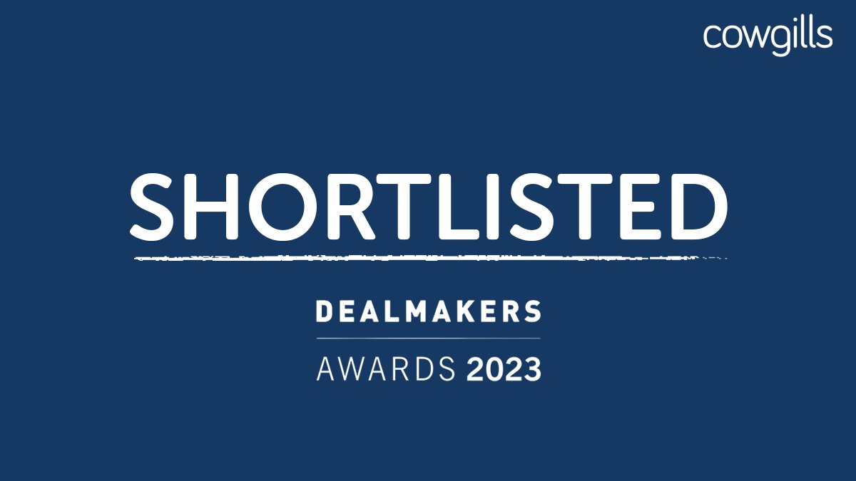 It's a good morning at Cowgills - we've been shortlisted for TWO North East Dealmakers Awards with <a href="/insiderneast/">Insider</a> - Private Equity/Venture Capital Deal of the Year and Deal of the Year (below £10m)!

Brilliant work from our Deal Advisory team! 👏