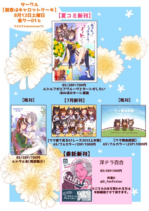 今週土曜日 台風直撃か?と噂のコミケのお品書き作った!! 頑張って行くので、宜しくお願いします!!!! (*゜∀゜)=3
