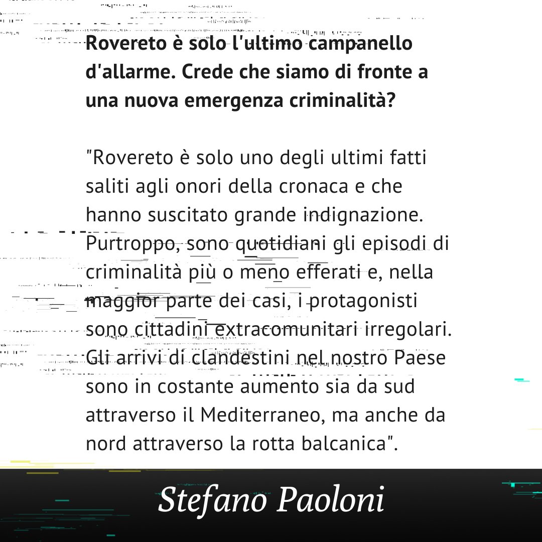 ilgiornale's tweet photo. La sicurezza e il tema dell' #immigrazione irrompono sul dibattito pubblico dopo i fatti di #Rovereto. Abbiamo interpellato Domenico Pianese e Stefano Paoloni, segretari dei sindacati di polizia, rispettivamente del #Coisp e del #Sap.

L'intervista
➡️ https://t.co/VH2U3dpDoe https://t.co/SPiYWgaNHc