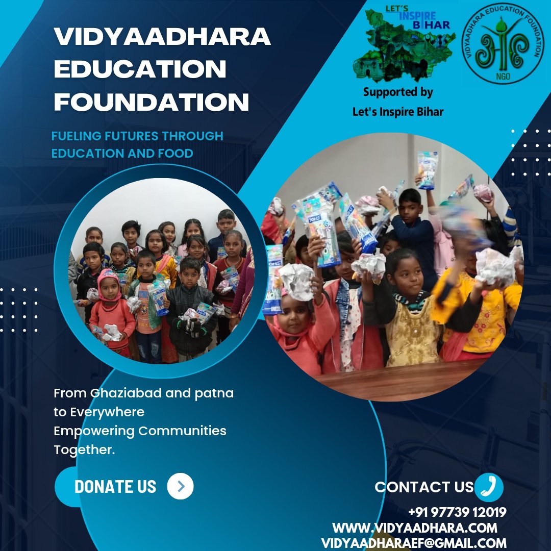 BharatSabal's tweet photo. Empowering communities, one initiative at a time. 🌍 
Donation link: https://t.co/i0P2Uf0oNM
Website: https://t.co/h9E2t5zIDR 
Email: vidyaadharaef@gmail.com

#NGO #ChangeMakers
#BiharCM #educationforall #ngoforchange #donate #UPGovt #FreeEducation #BiharGovt #freefood https://t.co/YIEXvMyRCu