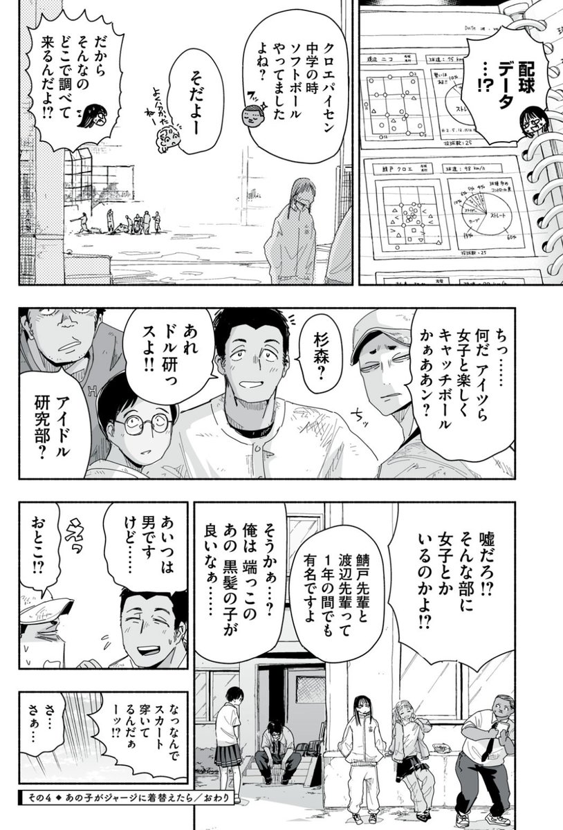 という事で、なんでキャッチボールすることになったのかの謎は、本日更新の「ずっと青春ぽいですよ」7話(2週間は無料!)をお読みください →  https://comic-days.com/episode/4856001361264085462