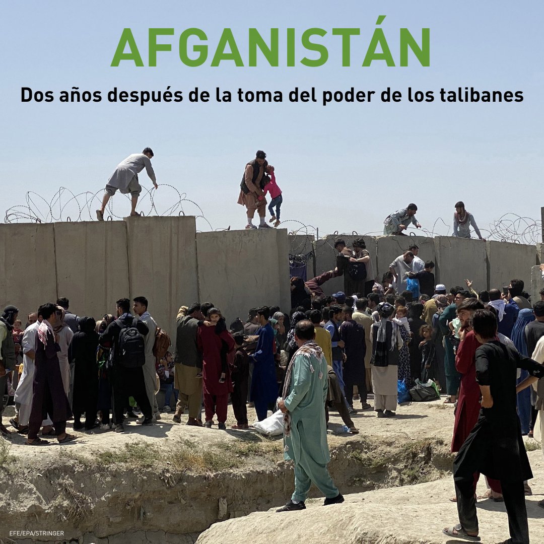 🇦🇫 [COMUNICADO]

El 15 de agosto se cumple el II aniversario de la toma de poder del régimen talibán en Afganistán.

CEAR alerta que desde entonces la situación económica, humanitaria y de seguridad en el país no ha hecho más que empeorar, especialmente para mujeres y niñas.
🧵👇🏾