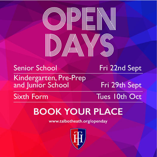Parents! Let’s get organised, book your place today! If you're choosing the best school for your daughter, discover more about the wonderful world of @TalbotHeathSch at one of their open events. A warm welcome & exciting future awaits! Book your place at talbotheath.org/openday