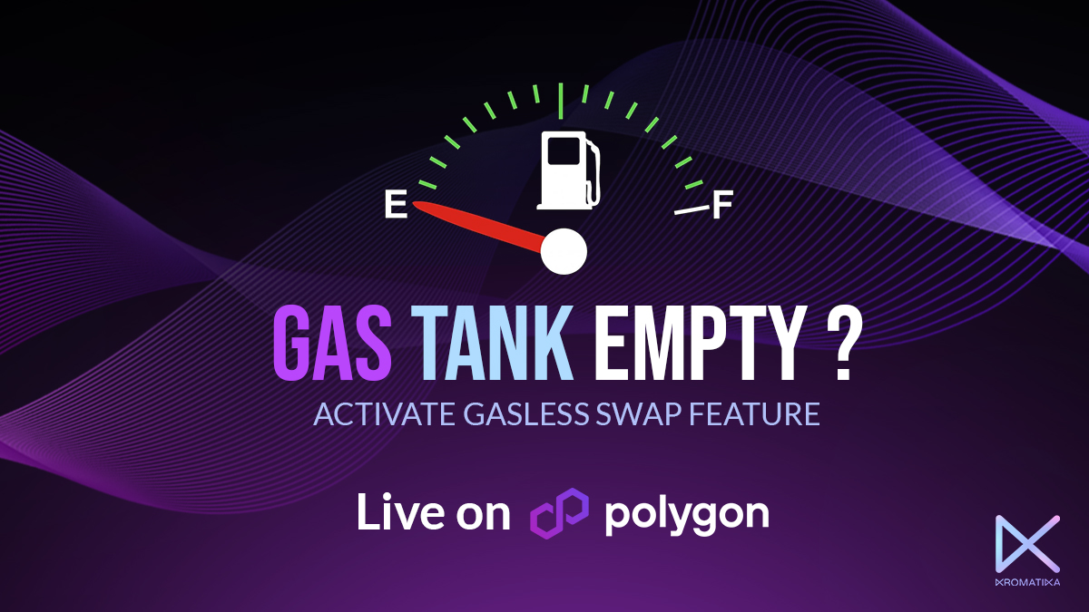 Got $MATIC in cold storage? No worries! Swap instantly without moving it or buying more. Trade seamlessly with Gasless Swap on @0xPolygon @0xPolygonDeFi! 🚀 Welcome to the 'new normal'. Your convenience, our priority. 🤝 $KROM