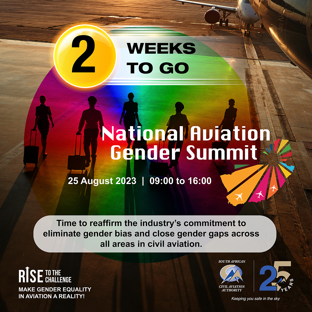 OfficialSACAA's tweet photo. Two weeks to go!

We are counting down to the 2023 National Aviation Gender Summit (NAGS) due to take place in Gauteng. Keep tabs with this platform to see what this year’s instalment has in store for you!

#NAGS2023 https://t.co/EHg470rX63