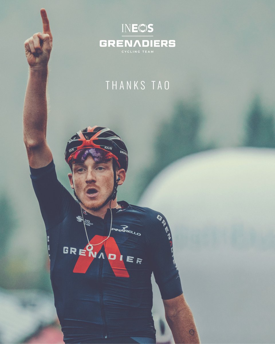 From turning pro, to the top step of a Grand Tour podium! @taogeoghegan - it's been an incredible ride we'll never forget. Although you won't be in our jersey, we can't wait to see you back on the bike in 2024. Always a Grenadier.