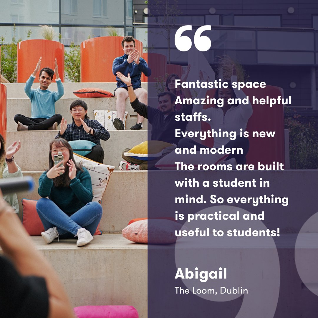 Testimonial Thursday! Thanks, Abigail!

We hope to provide a space that students can feel a part of! Everything is designed for student life, from our rooms to our amenities, staff and events!

#apartofyourstory #studentliving #apartoftheloom