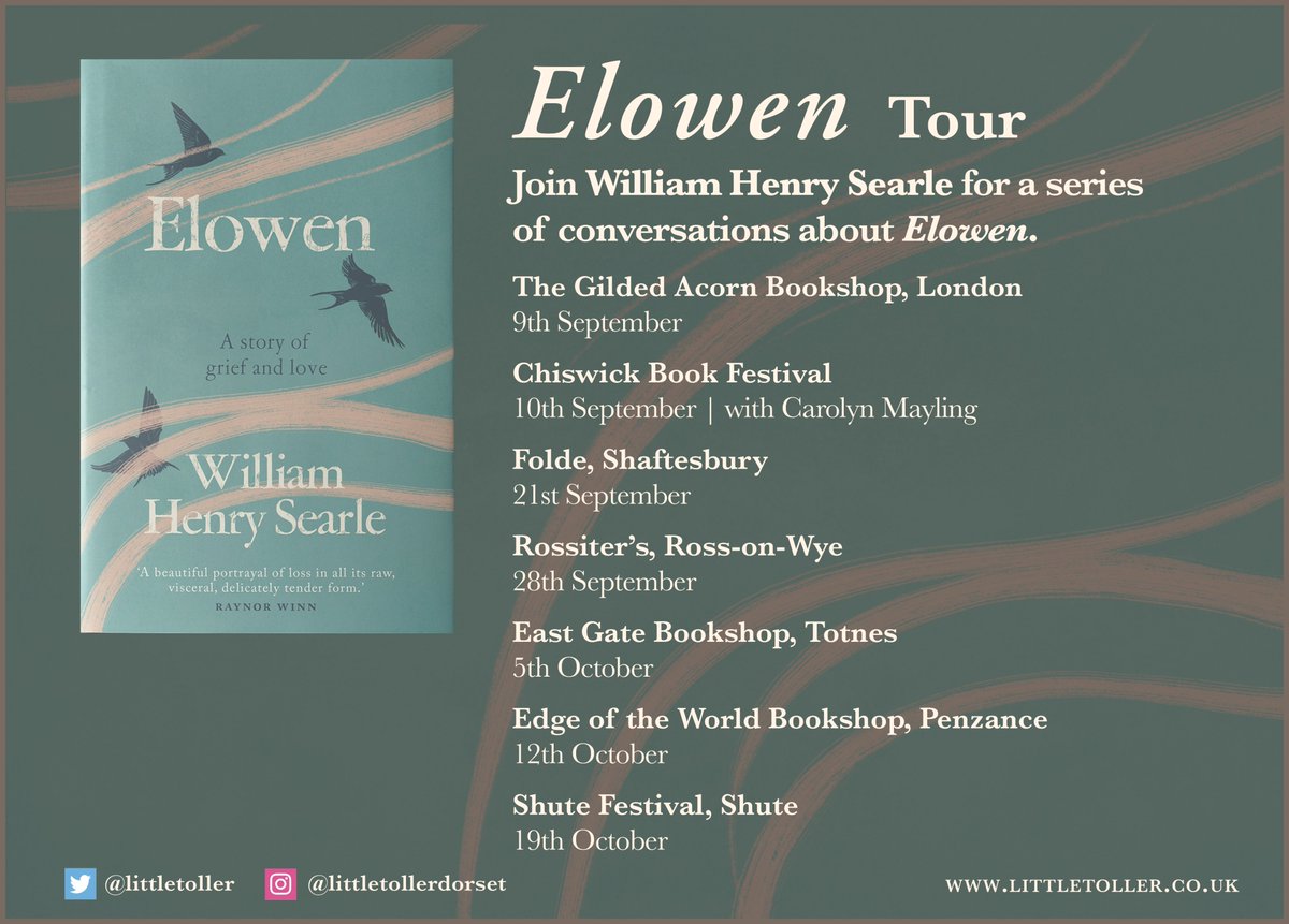 DELIGHTED to announce details of William Henry Searle's autumn tour of bookshops and festivals! More to come. Tickets from the bookshops etc! @williamhenryse2