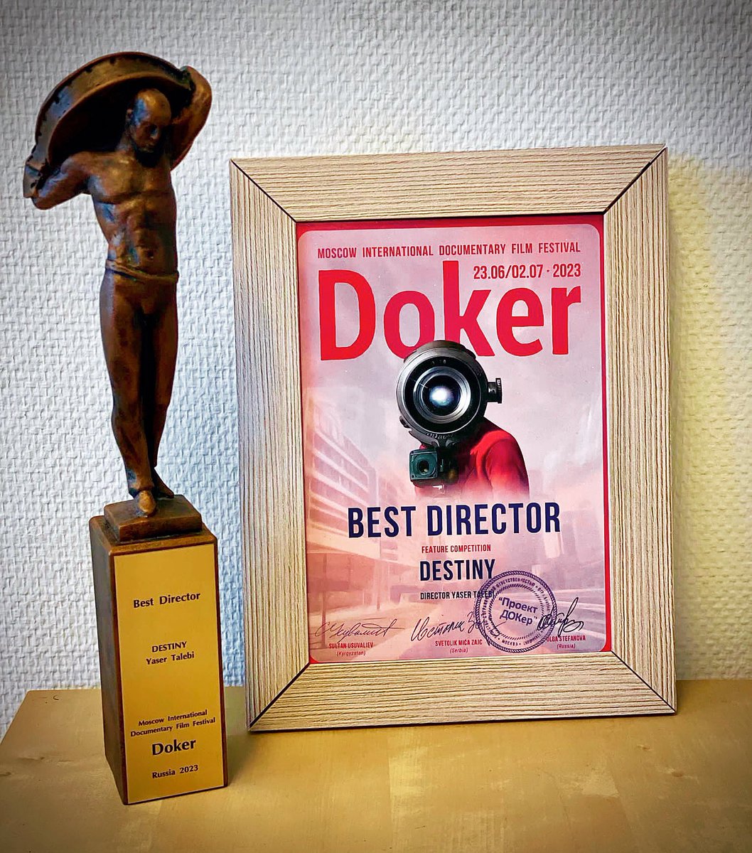 Best Director
Feature Competition
“DESTINY” 
Director Yaser Talebi 

THE MOSCOW INTERNATIONAL DOCUMENTARY FILM FESTIVAL DOKER 2023