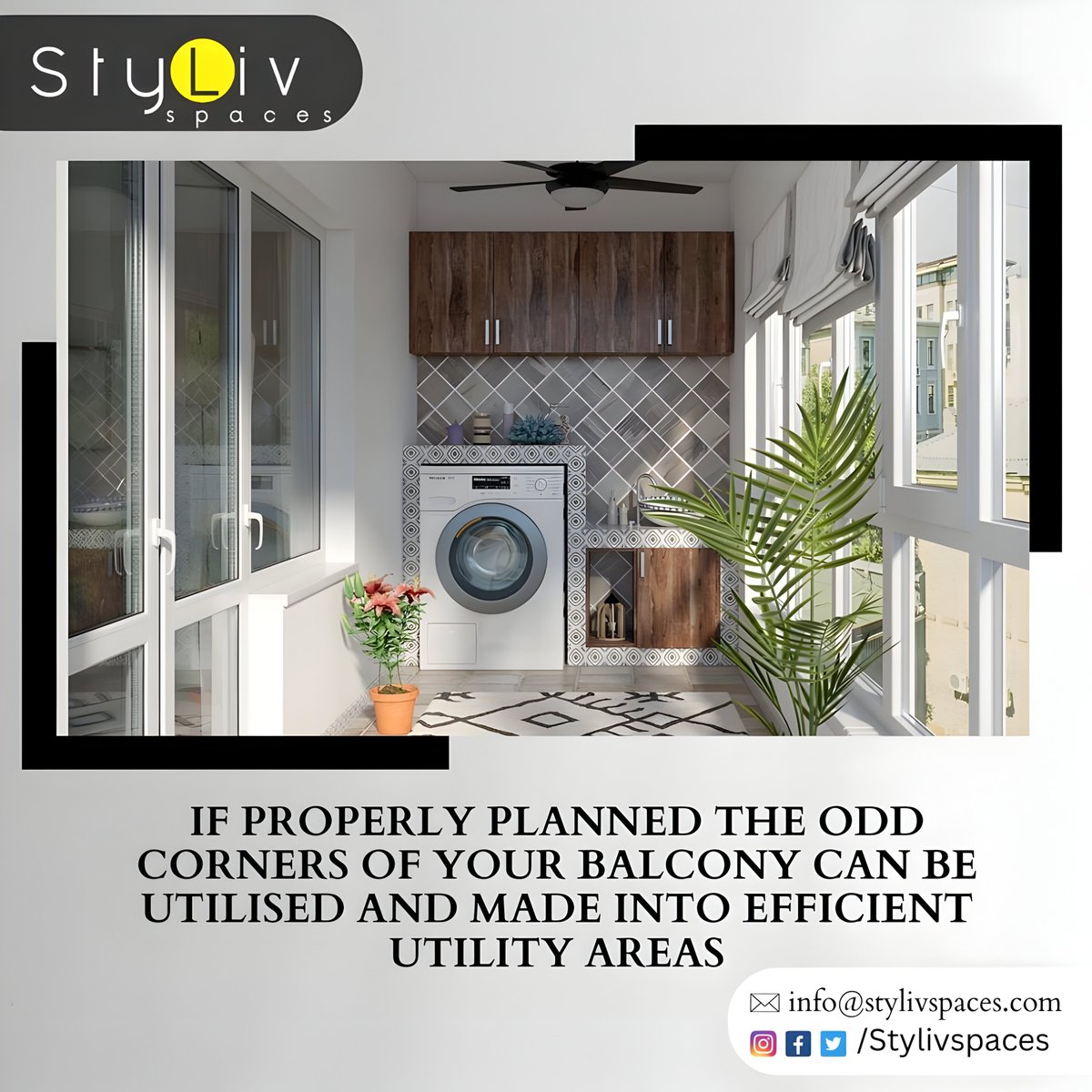 StylivSpaces's tweet image. If properly planned the odd corners of your balcony can be utilised and made into efficient utility areas
stylivspaces.com 

#BalconyMakeover
#SmallSpaceSolutions
#BalconyDesignIdeas
#BalconyTransformations
#UrbanGardening
#DIYBalcony
#SmallSpaceLiving
#Balcony