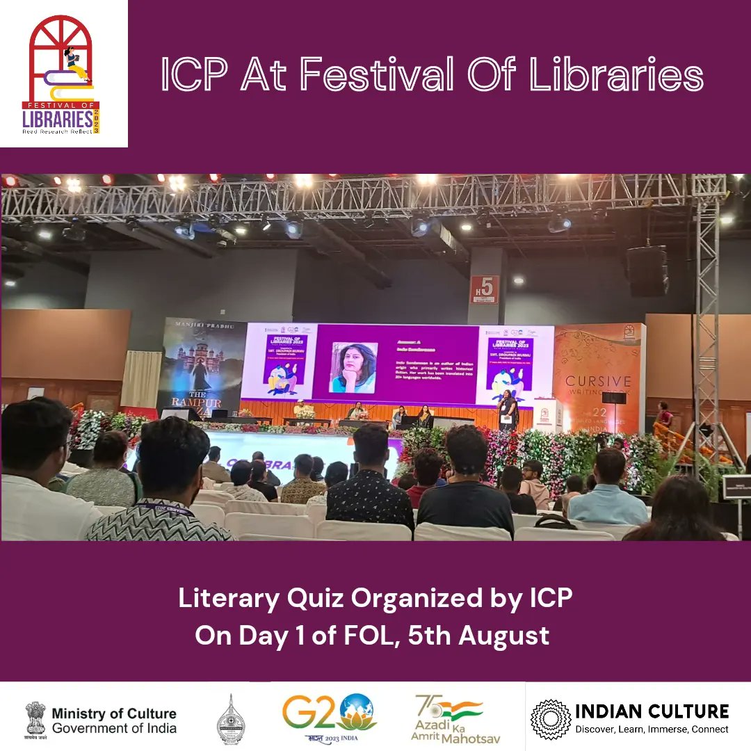 _IndianCulture's tweet photo. Glimpses of the Day 1 Literary Quiz Organized by ICP at #festivaloflibraries2023
#festivaloflibraries #librariesofIndia #readingculture #books #azadikaamritmahotsav #G20 #IndianCulture https://t.co/ZhvBv5MoHN