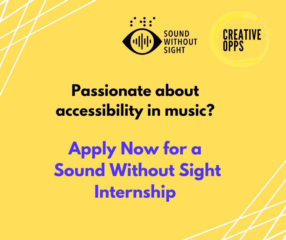 Looking to pursue a career in the music industry?

<a href="/SoundWoSight/">Sound Without Sight</a> is looking for two Industry Engagement Interns to support their work to improve accessibility in music. Just three days left to apply! 

Read more &amp; apply here: bit.ly/45lxrC8