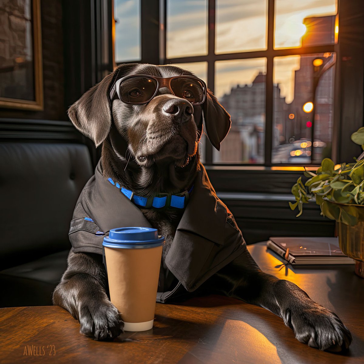 beachtv's tweet photo. Give me your best shot Thursday. I can take it. #CoffeeWithWalter 08.10.2023 #Walter #WheresWalter #WalterTheDog #WaltersWorld #LabZilla #MidJourney #MidJourneyArt #MidJourneyAI #MidJourneyAiArt #JavaDog #AiArt #CoffeeDog #CoffeeWithDogs #DogsDontDoDecaf https://t.co/T4tpGSMolb