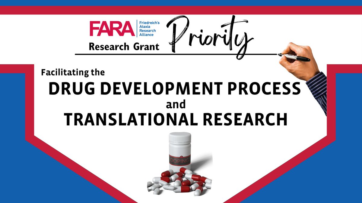 CureFA_org's tweet photo. Many researchers who responded to our recent poll indicated Drug Development as your primary research area. Do you have an idea to advance treatments for #FriedreichAtaxia? Apply for funding through the #FARAGrantProgram. LOIs due August 15.
#SlowStopReverse #CureFA! https://t.co/fqkD1s9ikq