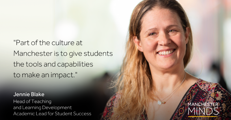 OfficialUoM's tweet photo. Meet the people driving teaching and learning excellence at Manchester.  

Jennie Blake (@jnyrose) is Head of Teaching and Learning Development @UoMLibrary and Academic Lead for Student Success. 

#ManchesterMinds