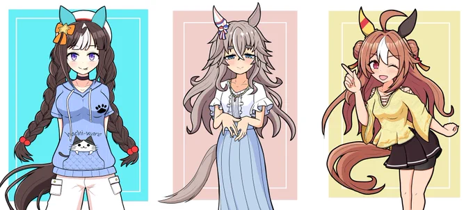 夏服ダート3人娘 #ウマ娘 #ワンダーアキュート #コパノリッキー #ホッコータルマエ