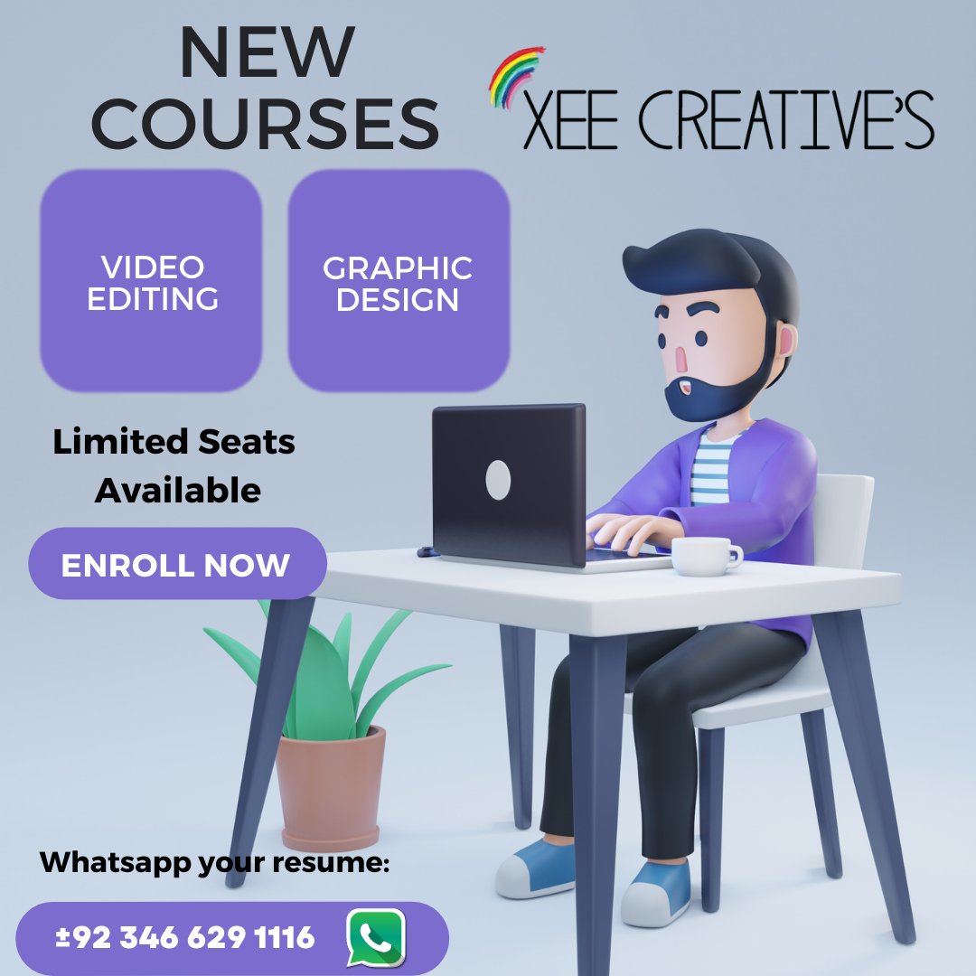 XeeCreatives's tweet photo. Become a Video Editor Expert/Graphic \designer within One month and earn money online by selling your skills.
Do Contact Us and start your course with Xee Creative's: 03466291116
#earnmoney #freelancing #earnonline #onlinemoney #onlineincome #lalamusa #gujrat #kharian #fiverr https://t.co/A3R8wQBZRU