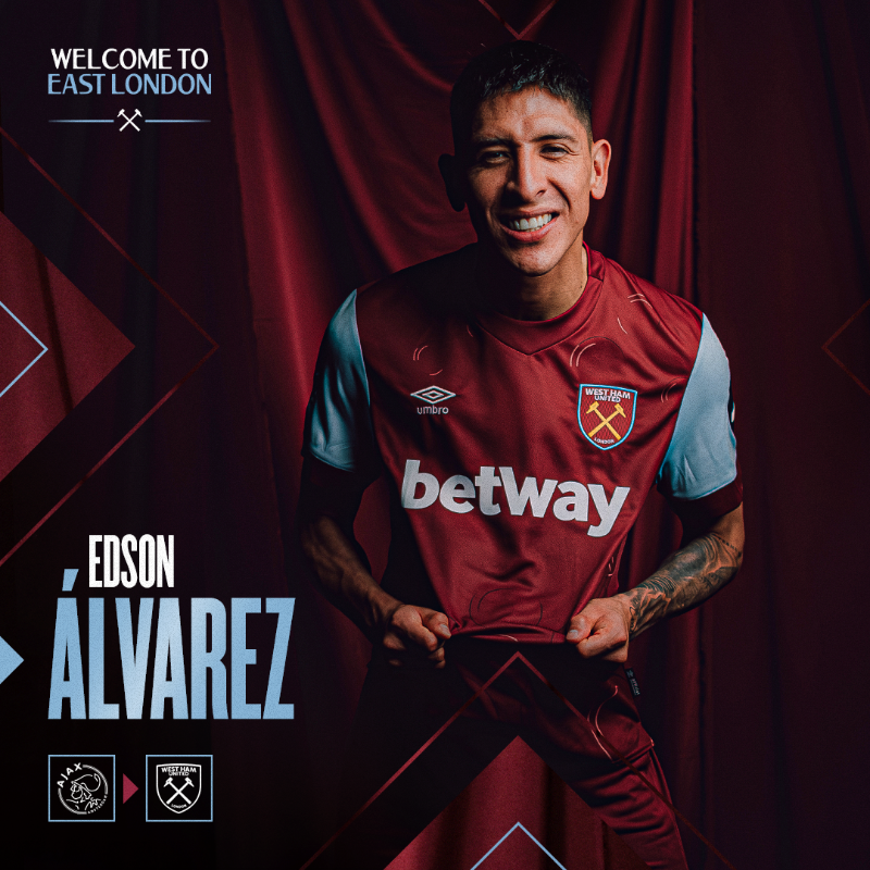 WestHam's tweet photo. We are delighted to announce the signing of Mexico international Edson Álvarez ✍️