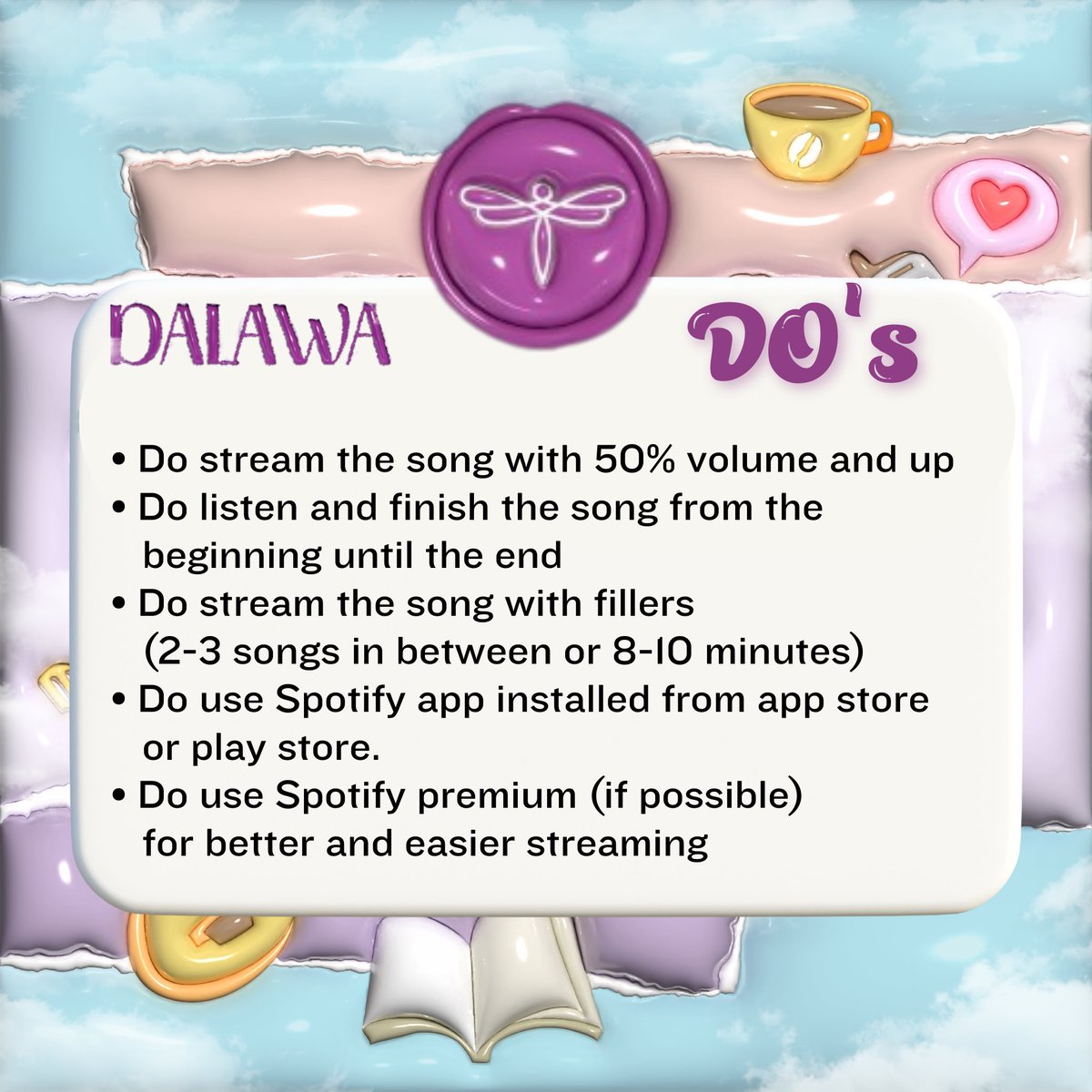 KAIASpotifyPH's tweet image. DALAWA REMIIX will be out later! But before that here are the Streaming Guidelines you need to observe! 

Happy Streaming ZAIA! ❣️

#DalawaREMIIXbyKAIA
@KAIAOfficialPH #KAIA