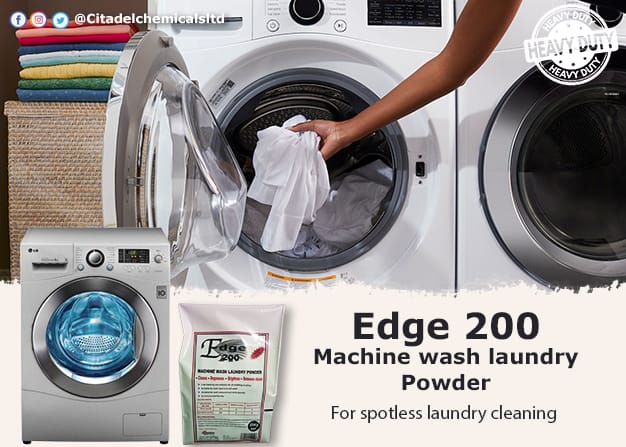 CitadelChem's tweet photo. Removes tough dirt on your clothes and brightens them. Edge 200 is purposefully made for machine wash.Mixes well with both hard and soft water. 5kgs @1300 and 20kgs @4500

 #ShenseaInKenya  Makadara DCI #thursdayvibes #ThursdayMotivation Alinur Citizen tv #unrulyalbum mandago https://t.co/QFEGE42lLL