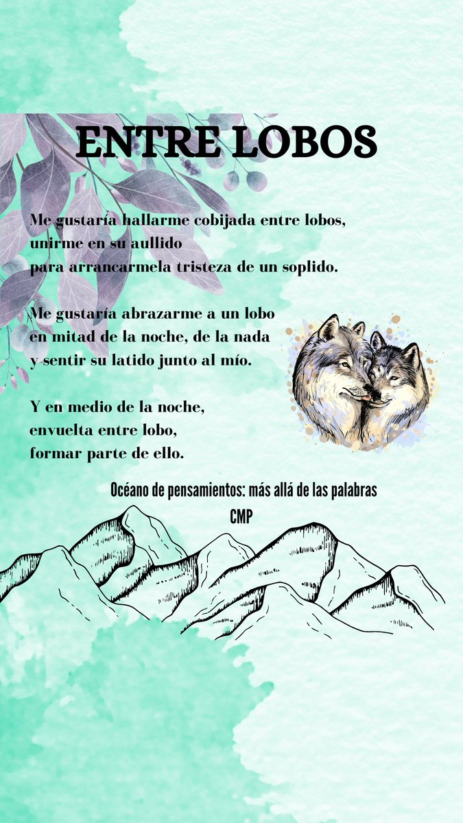 Entre lobos
amazon.es/Oc%C3%A9ano-pe…

#poesia #poetry #lobos #wolfs #yoescribo #libro #book #autora #noche #night #literatura #art #poesíalenguajeuniversal #escribirpoesia
