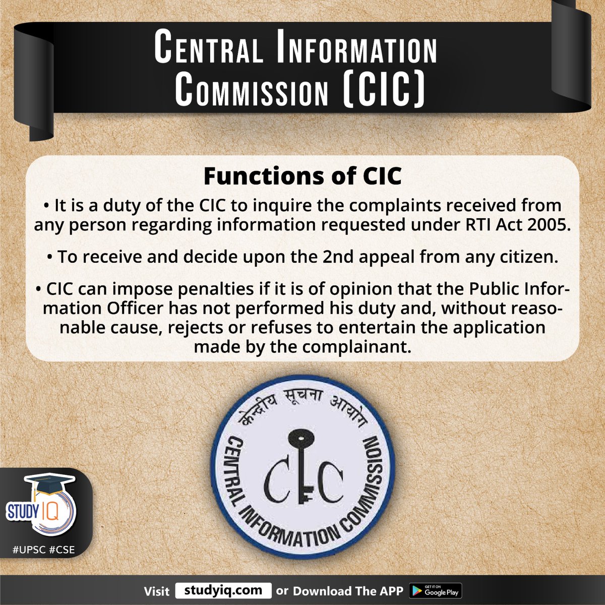 Central Information Commission (CIC)

#centralinformationcommission #cic #whyinnews #uniongovt #chiefinformationcommissioner #righttoinformationact #jurisdiction #centralpublicauthorities #informationcommissioners #rtiact #publicinformationofficer #publicauthority #upsc