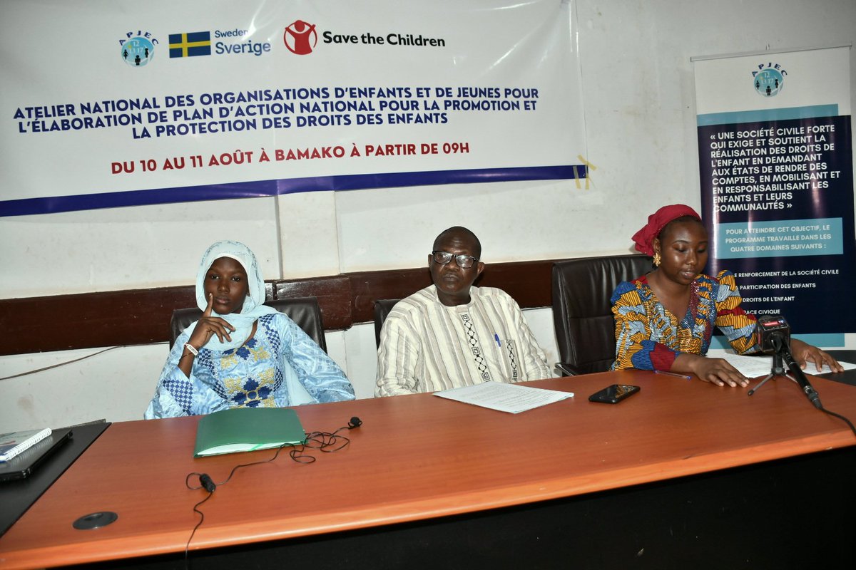 APJECML's tweet photo. Prêts pour l'atelier national visant un plan d'action en faveur des enfants au Mali...suite:https://t.co/U2iFu8fZeM
@SaveChildrenMLI
#APJECMali #SIDACSO
#SaveTheChildren #AtelierNational #DroitsDesEnfants https://t.co/28ifZlvQDv