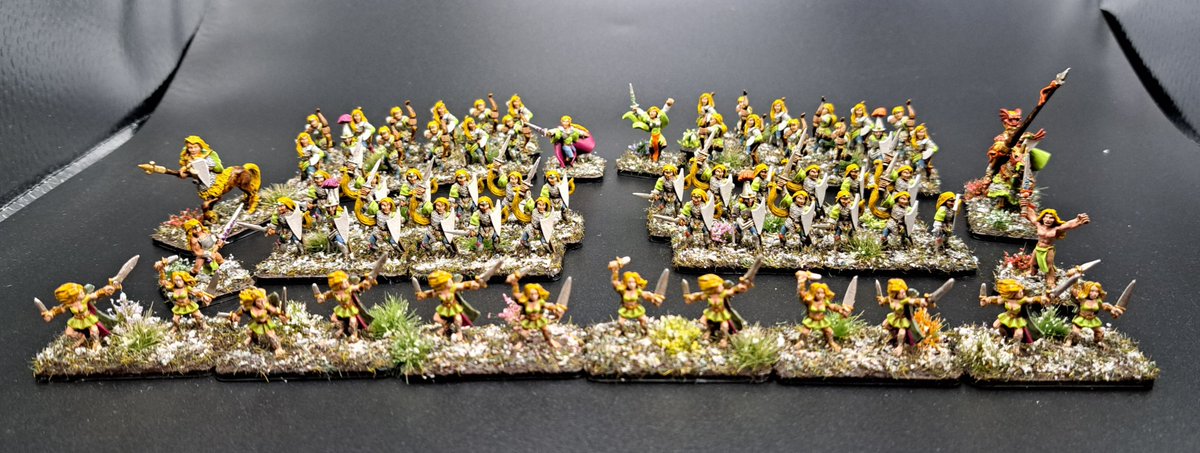 RFEarthdawn's tweet photo. Not quite the explosion of colour I was wanting to post (cold snap delaying things) but here's my recently finished High Elf army for @fasagames #Demonworld. https://t.co/AfcEnpvgGL