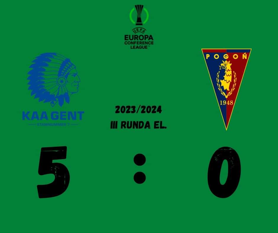 wofutbolu's tweet photo. #gntpog 

Pogrom w Gandawie, Pogoń po fatalnych błędach obrony przegrywa z Gentem aż 0:5! ⚽

🇧🇪 Gent 5:0 Pogoń Szczecin 🇵🇱

⚽ Gift Orban 13'
⚽ Gift Orban 35'
⚽ Hugo Cuypers 40'
⚽️ Hugo Cuypers 45+1’
⚽️ Gift Orban 64’ https://t.co/naTDh7ZL60