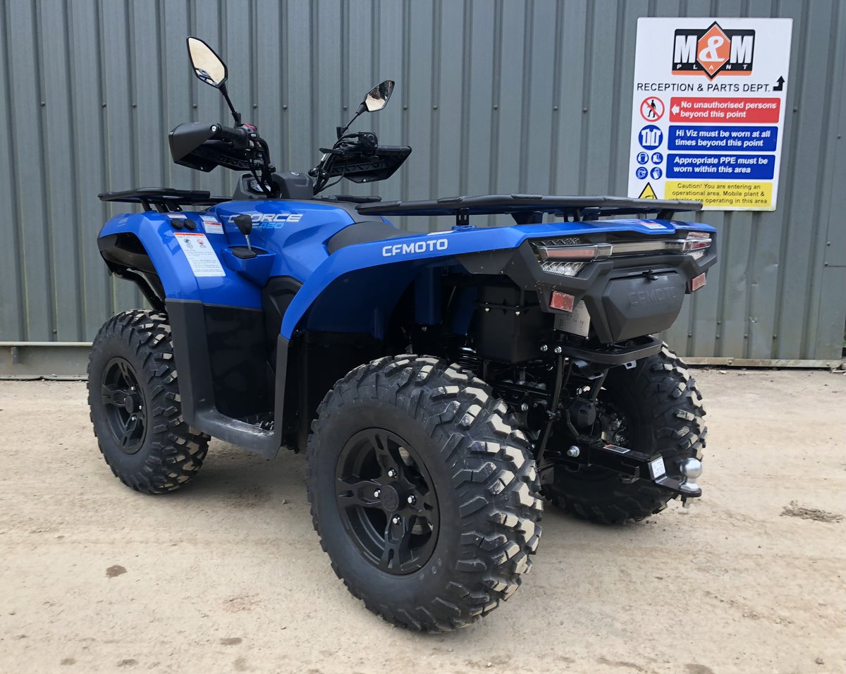 mandmplant's tweet photo. 👀👀 Just in! @cfmotouk #CFORCE450 2023 #BlueEdition 🔵 - Low weight and compact footprint, ease of maintenance, excellent durability, premium standard equipment including winch, alloy wheels 🛞 &amp; electric ⚡️ power steering. Call @mandmplant for a special price. #cfmoto https://t.co/0dOwx1mAdF