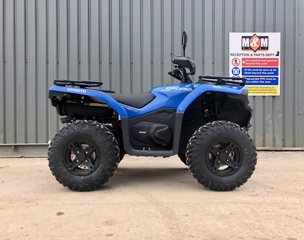 mandmplant's tweet photo. 👀👀 Just in! @cfmotouk #CFORCE450 2023 #BlueEdition 🔵 - Low weight and compact footprint, ease of maintenance, excellent durability, premium standard equipment including winch, alloy wheels 🛞 &amp; electric ⚡️ power steering. Call @mandmplant for a special price. #cfmoto https://t.co/0dOwx1mAdF