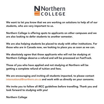 Balwinder5310's tweet photo. Well ,@mynorthernc  college said that they will offer seats in other campuses and also make some plans to defer students in next intake but today is 10th August and college do not give any  response of our mails. @mynorthernc give us only a piece of meat to waste our time. https://t.co/XsWLXeuvn2