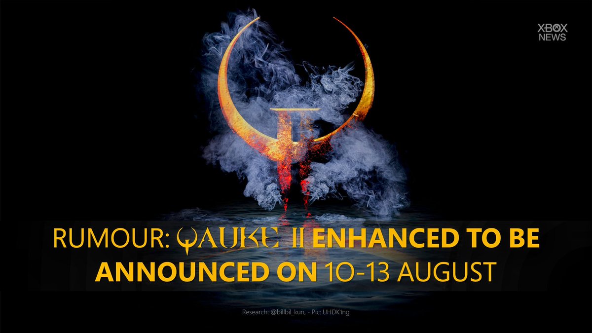 _XboxNews's tweet photo. 🚨Breaking🚨:

Quake II (enhanced) will release on Xbox, PC and Game Pass on August 10, 2023 

Time: 10AM PT / 1PM ET / 6PM BST / 7PM CEST

Price: $9.99 / €9,99 / ��7.99

via @billbil_kun https://t.co/ZUp8ltsNhq