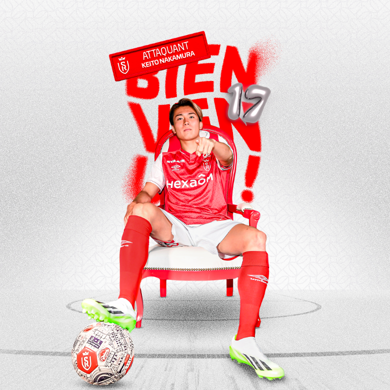 StadeDeReims's tweet photo. Le 🔴 &amp; ⚪️ lui va si bien ! 🇯🇵😍

L'ailier international japonais de 23 ans rejoint les rangs rémois en provenance du @LASK_Official ! 

𝘉𝘪𝘦𝘯𝘷𝘦𝘯𝘶 𝘒𝘦𝘪𝘵𝘰 🤝