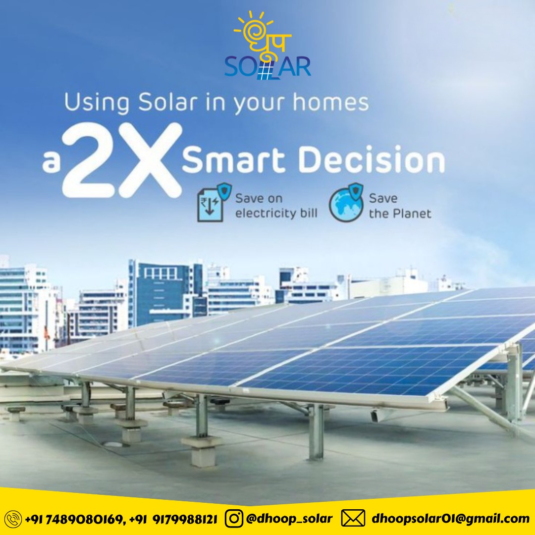 Using Solar in your homes a2* Smart Decision
. Save on electricity bill
. Save the Planet

Contact : +91 74890 80169
.
.
#greenenergysolar #greensolar #indoresolar #solarpanelcompany #solarenergy #solarinstallationcompany #solarinstallationindore #industries #institutions