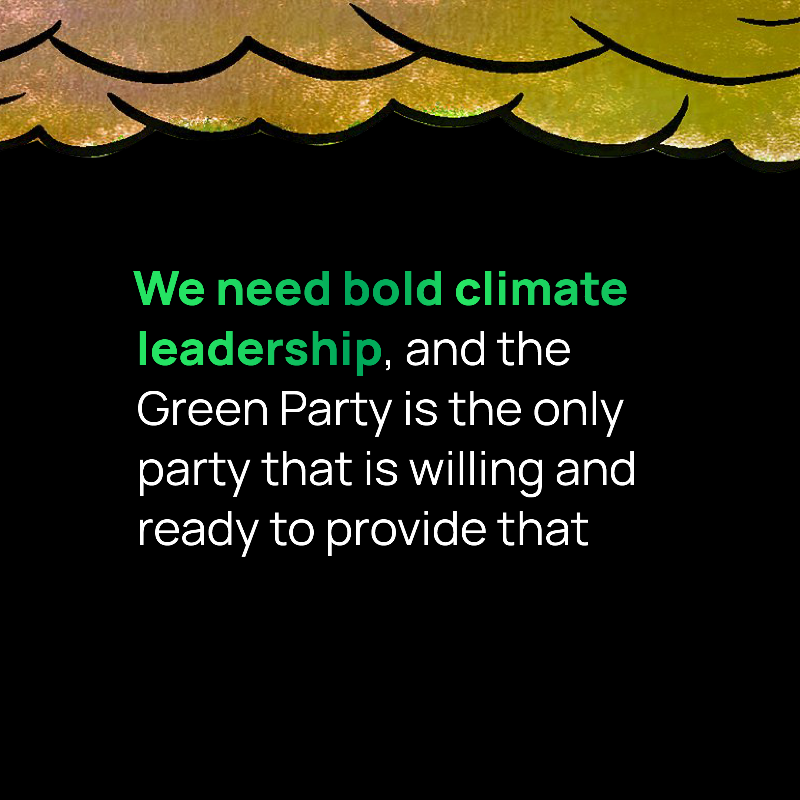 TheGreenParty's tweet photo. The Government has issued 100 new oil and gas licenses, sending a wrecking ball through our climate targets.

The Green Party is the only part that can provide bold climate leadership.

Are you with us?