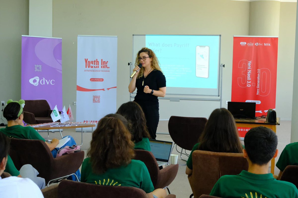 dvcpu's tweet photo. İdeyadan💡 Biznesə!💼
“PayRiff” şirkətinin həmtəsisçisi Türkan Fərzəliyeva tərəfindən biznes və startap barədə təlim keçirildi.
#AZEyouth #DVC #YouthInc #GənclərDüşərgəsi #Startup #Bootcamp https://t.co/GNB6HWCbwt