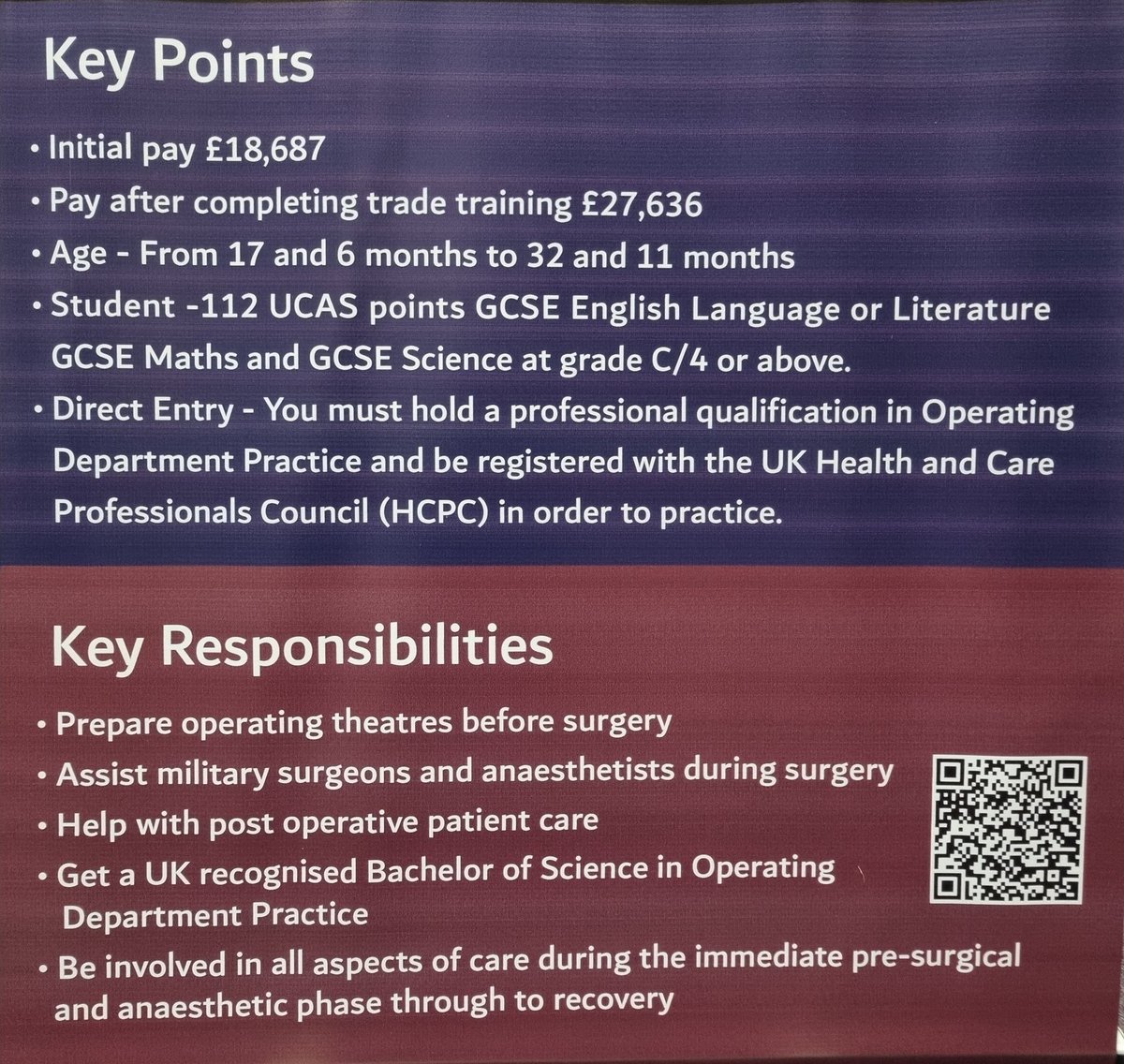 Donnie1977h's tweet photo. Maj Harris (Head of Cadre) and SSgt Curnyn (SSO/BCU) recruiting for Operating Department Practitioners. Trade Transfers, Qualified Direct Entries, and Direct Entries are all welcome to apply @ArmyMedServices https://t.co/eST1Rc73Vx