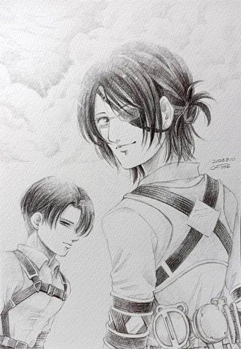 #ハンジ #リヴァハン #進撃の巨人 #鉛筆画