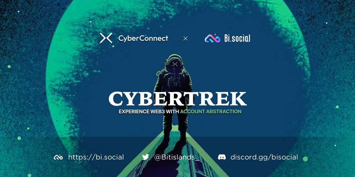 ✌🏻Yayyyy! We have a new excellent partner on board!  🙌🏻Welcome <a href="/CyberConnectHQ/">(Deprecated) CyberConnect</a>, let's continue to explore the realm of Web3 Social together! 
😻10K #WL spots from CyberTrek exclusively for Bi.social users.  Also, 1 CyberPoint will be distributed if u complete all