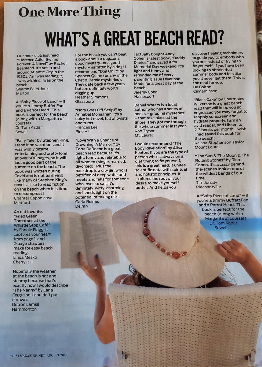 📚✨️Thank you Marianne at <a href="/Justsaysj/">SJ Magazine</a> for asking this avid reader to share, "What's a great beach read?" 
Definitely a hard question for me! Check out this great list submitted from readers all over the region!📚✨️