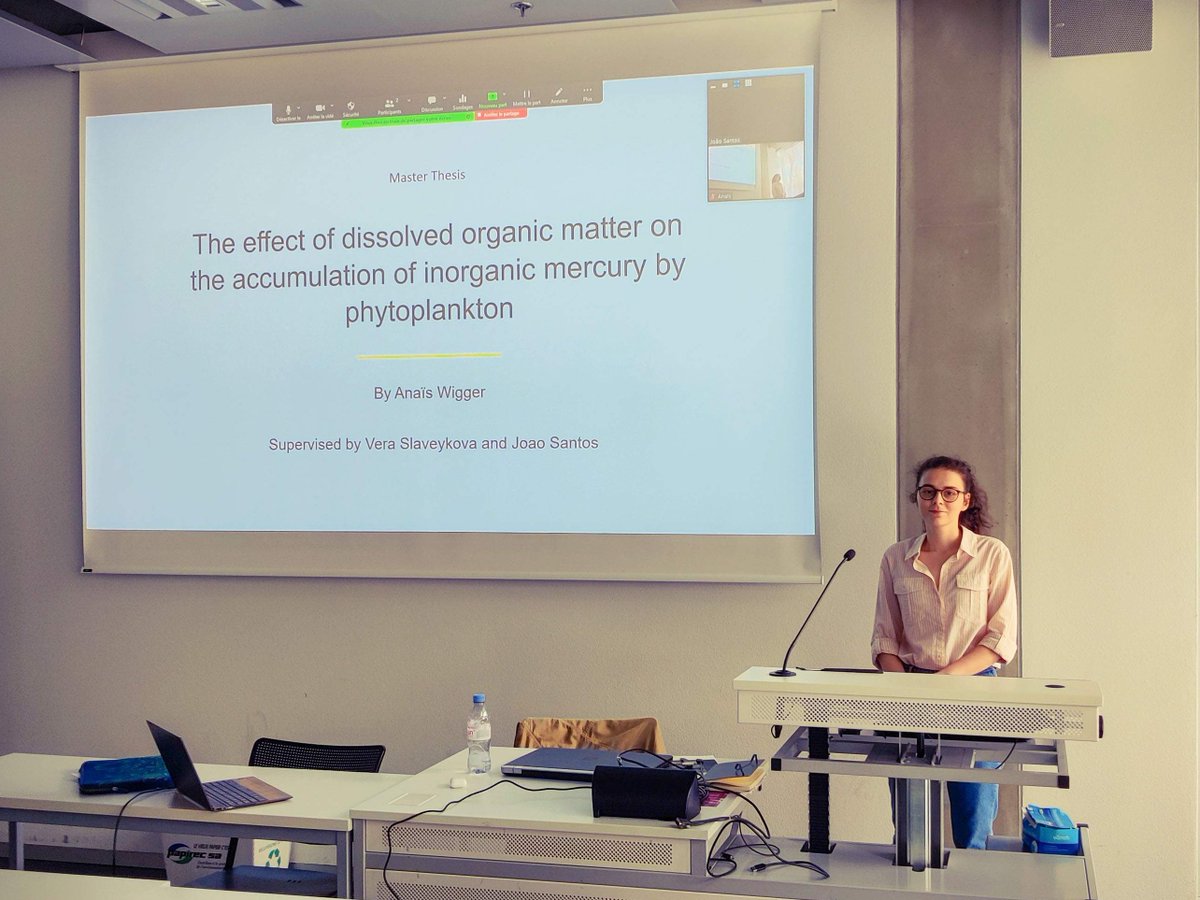 Warm congratulations 👏🎉 to Anaïs Wigger on completing her master's thesis at @unige_ise & @ecotox_UniGe. Mixing #DOM with #Hg is never straightforward, but you faced the challenge head-on. Wishing you luck and courage for your next step! 😃🤞