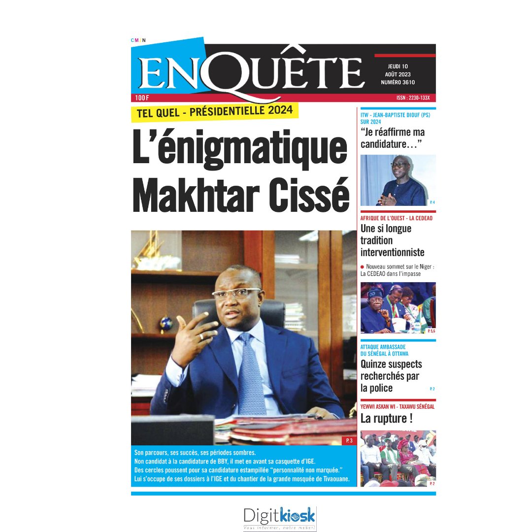 DigitKiosk's tweet photo. Vos quotidiens du jour  disponibles sur Digit-kiosk
.
.
.
.
.
.
.
#digitkiosk #2STB #Dakar #senegal #senegalaise #kébétu #galsen  #team221 #team237 #yaoundé #cameroun #camerounaise https://t.co/MnVBGL1Uuh