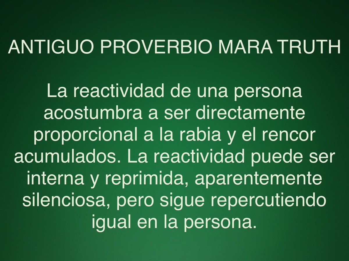 maratruth's tweet photo. #Proverbios #Dichos #Espiritualidad #CrecimientoPersonal #Autoconocimiento #DesarrolloPersonal #Reactividad #Buscadores #Buscadoras #Finders #Pasos #Camino #MaraTruth 🕸
ANTIGUO PROVERBIO
MARA TRUTH
La reactividad de una persona acostumbra a ser 👇🏼👇🏼👇🏼 https://t.co/ZsGCXMh2uO